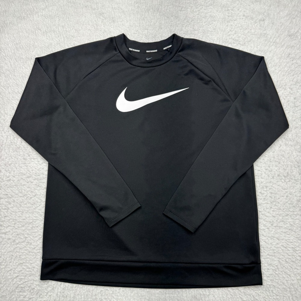 Nike Dri-FIT Running Long Sleeve Lightweight Sweater Shirt Black Women's Size‎ L